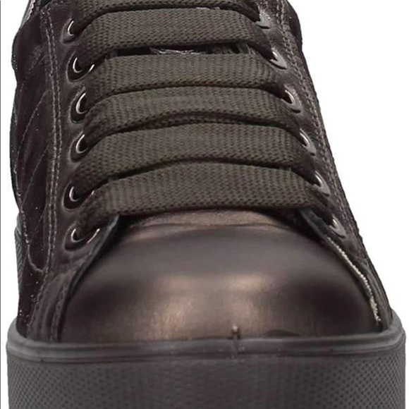 IGI&CO sneakers shoes high wedge woman leather black metallic - Picture 3 of 10